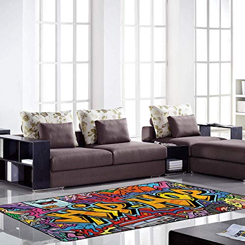 Tapis robuste anti-tache dessin animé pour salon dynamique - 5