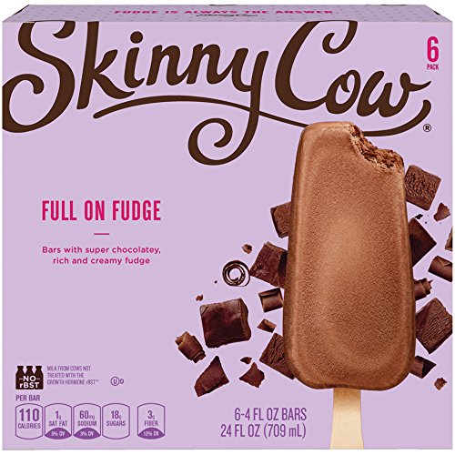 Skinny Cow, Full on Fudge Low Fat Fudge Bar, 6 Count (Packaging may vary) (Frozen)