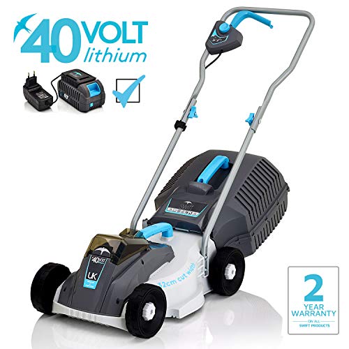 swift 40 V EB132C2 Cordless Digital Compact Lawn Mower Cutting Width 32 cm,80Wh,with Battery and Charger
