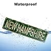 LINStore New Hampshire Sign, America State Name Vintage Metal Tin Sign, Wall Decor for Office/Home/Classroom - Best Decor Gift Ideas for Women Men Friends 4x16 Inches #4