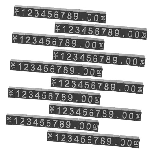 VILLFUL 10 Sets Tag Jewelry Display Blocks Display Board Display Stands Numbers Signs Jewelry Cubes Mall Signs Display Signs Blocks
