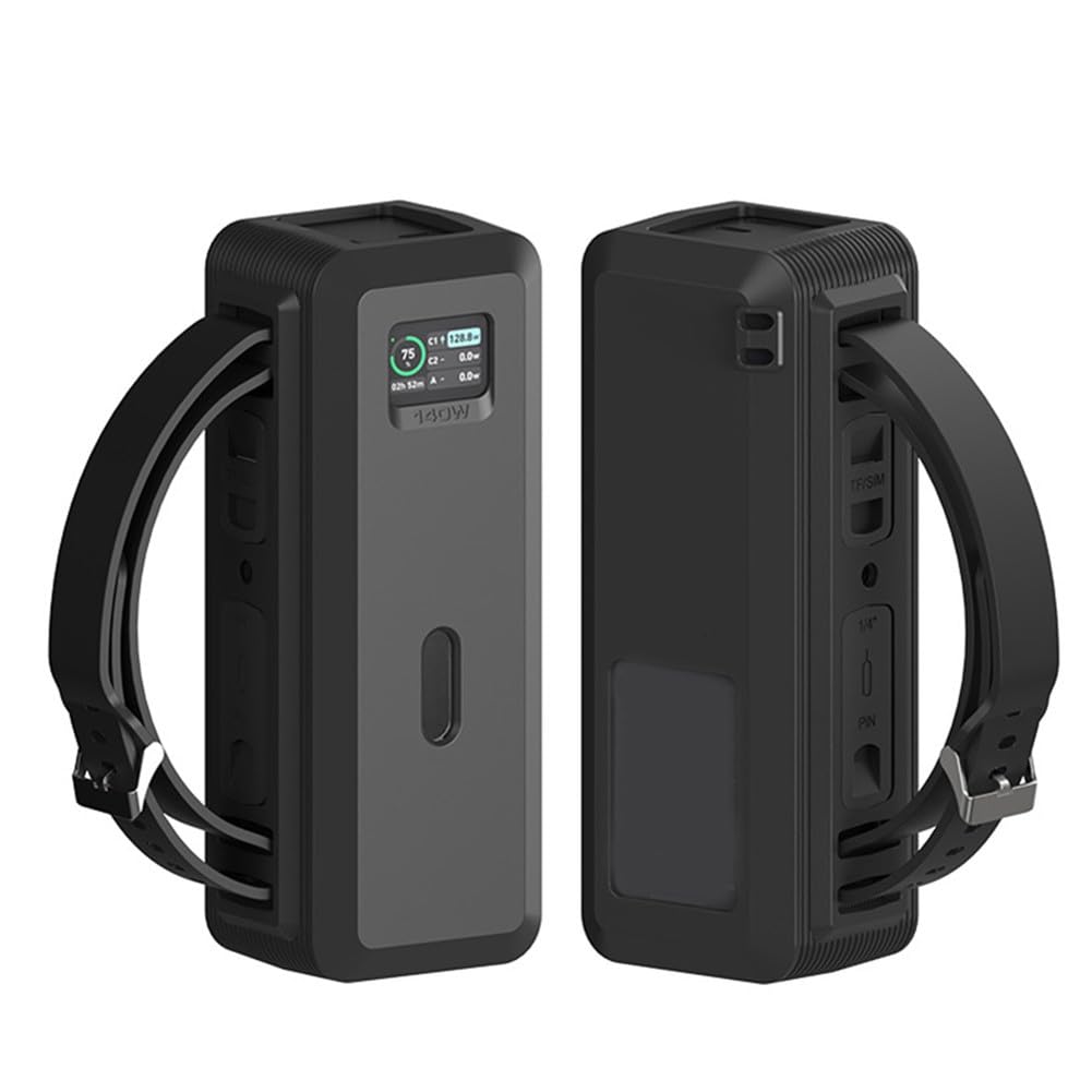 Silikon-Schutzhülle für Anker 737 Power Bank, für weiche Haut mit tragbarem Griff, 161 x 55 x 63 mm, kompatibel mit Stativhalterung (14-Zoll-Mutter), Schwarz