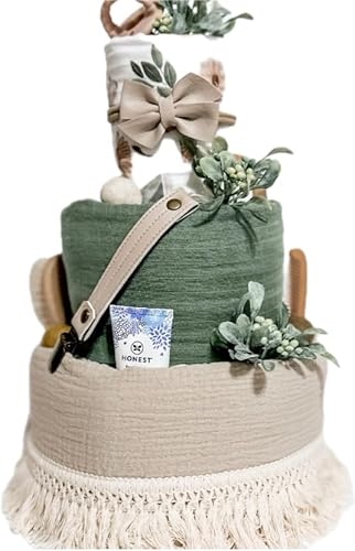 Tumbleweed Babies Boho Theme Diaper Cake - Handmade Baby Shower Gift, Baby Girl Diaper Cake, Baby Shower Centerpiece, Boho Babe Diaper Cake for Girls