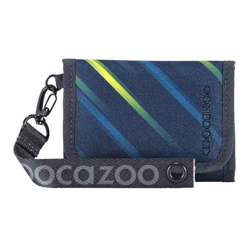 coocazoo Geldbörse „Fast Lime”, schwarz-blau, Portemonnaie mit Sichtfenster innen & außen, Münzfach & Kartenfächern, Klettverschluss, ab der 3. Klasse
