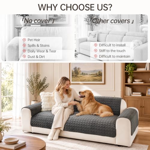 SANPARNIA Velvet Couch Cover for Sofa, Sectional Sofa Cover Washable, 1PC - image 2