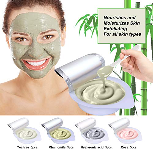 20 Pack Clay Peel Off Face Masks, Clay Mud Mask Skin Care Facial Mask Sheet Mask with Hydrating, Hyaluronic Acid Moisturizing, Brightening, Soothing, Acne Remover - Thumbnail 4
