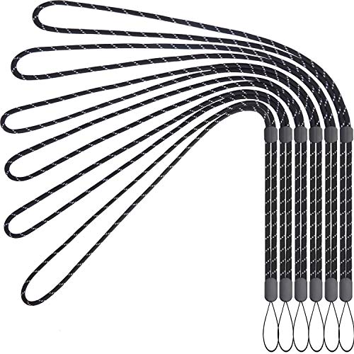 Foshine Lanyards 6 Pack Adjustable Neck Lanyard Black Straps Long For Pen ID Badge Holder Keys...