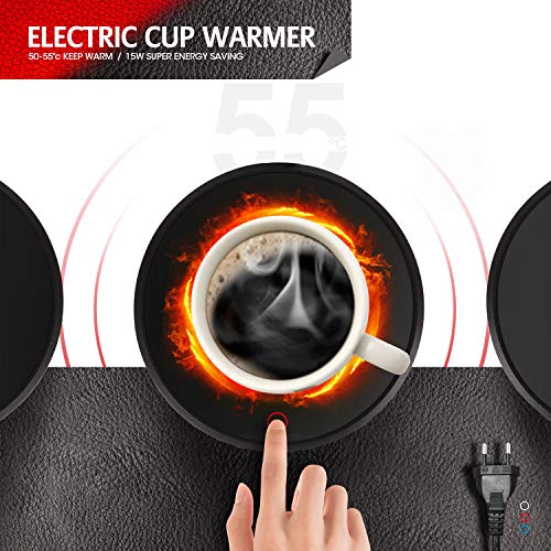 EzLife Scalda Bevande, Scalda Tazze Elettrico con Smart Touch Interruttore Scalda, Portatile Auto Spegnimento Scalda Tazza per caffè, Latte, Cioccolato, tè, Acqua, Regalo di Compleanno (Nero)