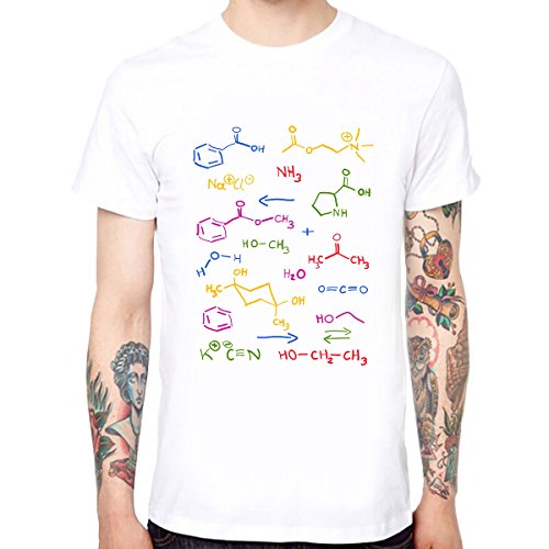 Yingyan Elemento químico de Hombre de los Hombres Camisetas Divertidas Divertidas Tops de Manga Corta tee Tamaño XL