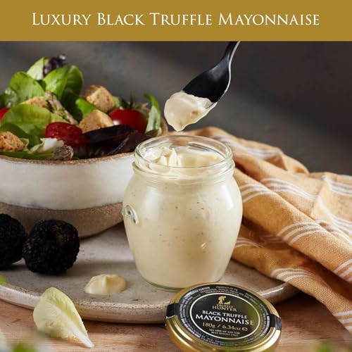 Image of TruffleHunter, Black Truffle Mustard & Mayonnaise Duo - 2 x 6.34 Oz | Black Truffle Condiments, Rich & Creamy Mayo, Mild Mustard, Gourmet Flavor, Ideal for Burgers, Fish & Dressings
