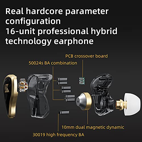 Linsoul KZ ZAS 7BA+1DD In-Ear Monitor, HiFi Bass Earbuds, Gaming Earbuds - Image 3