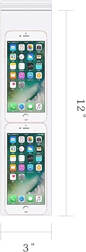 Miniatura 2 de 3 bolsas de joyería de 12 pulgadas de largo, transparentes, 100 bolsas transparentes para collares con agujero para colgar, bolsas de almacenamiento