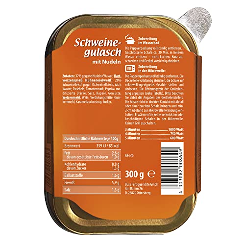Buss Freizeitmacher - Herzhaftes Gulasch vom Schwein - Mit Paprika und Nudeln - 12 x 300 g – Bild 4