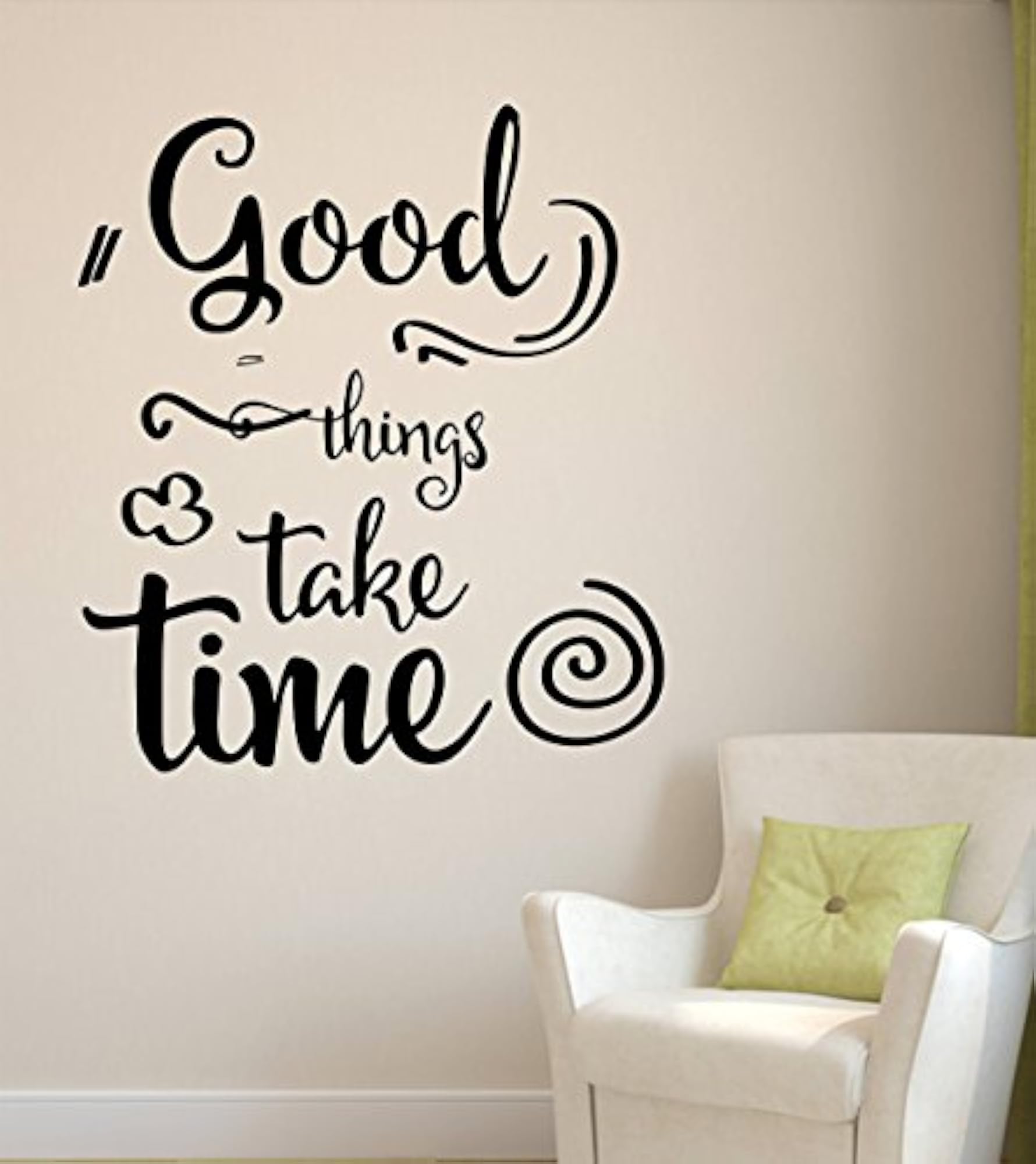 Good Things Take Time Wall Sticker, Vinyl 65 cm x 75 cm