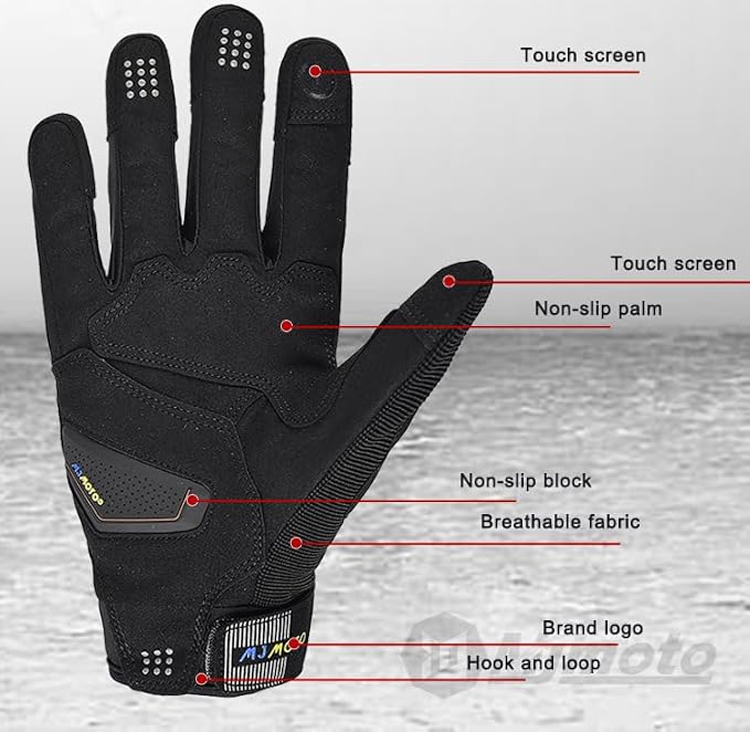 Guantes para motocicleta para adulto color marrón talla grande miniatura 6