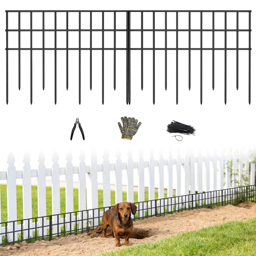 Animal Barrier Fence 15 Pack 21.25ft Total No Dig Under Fence Barrier for Yard Anti Digging Barrier Rustproof Metal Garden Fence Bottom Gap Filler for Small Dogs Rabbits & Critters