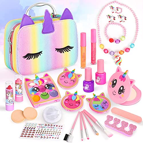 Maletín De Maquillaje Infantil STAY GENT Con Secador De Uñas – Set De 18 Piezas De Uñas Lavables, Kit De Esmalte Para Niñas De 3 A 12 Años, Regalo De Belleza Y Juego De Rol