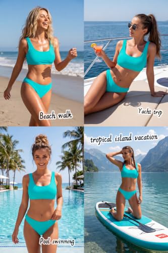 Image of Beautikini Period Swimwear for Teens Two Piece Leakproof Menstrual Bikini Swimsuit Sporty Bathing Suits for Girls Women
