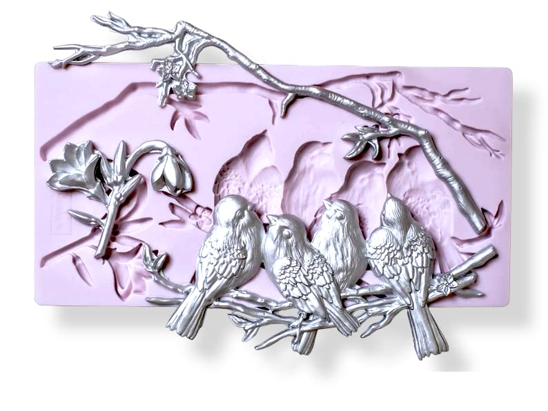 ADI_Mold Silicone Birds on a Branch for Plaster Resin Porcelain Wax Soap Clay Concrete Cement Polymer Paste Decoration Vintage Art Decor Silicon Mold-image-37