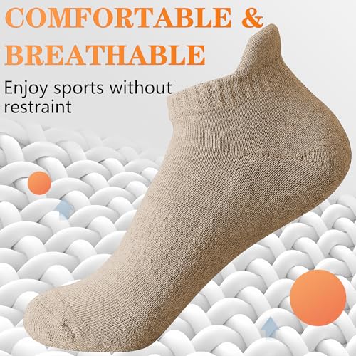 Ankle Socks for Women and Men Heel Tab Athletic Socks Running Athletic Low Cut Tab Socks Sports No Show Sock 6 Pairs4