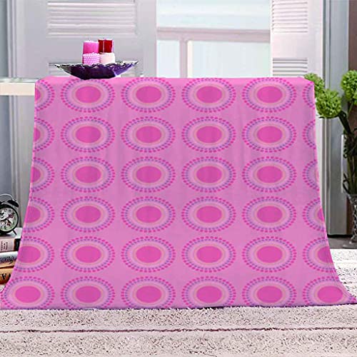 Couverture polaire douce 150x200 plaid flanelle microfibre rose chaud - 2