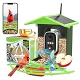 Centvicam Bird Feeder with Camera, Smart AI Auto Identify Capture Birds, 2K HD Live Video, Solar Powered Ideal Gift for Bird Lover Instant Watching