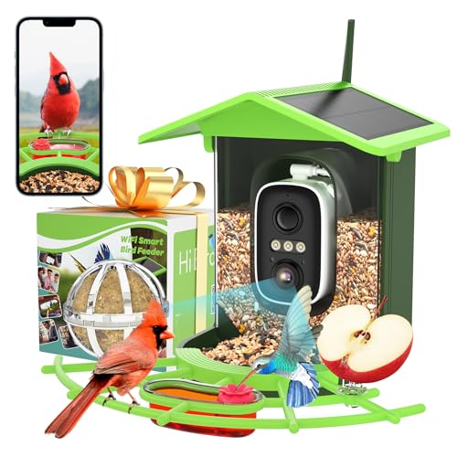 Centvicam Bird Feeder with Camera, Smart AI Auto Identify Capture Birds, 2K HD Live Video, Solar Powered Ideal Gift for Bird Lover Instant Watching