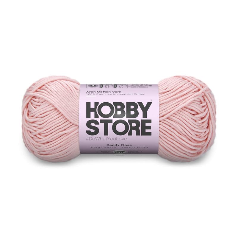 Image of Cotton - Aran Yarn - 100% Mercerised Cotton Aran Yarn for Crochet & Knitting Durable Home Decor (1 ball /100 g) - 407 Candy Floss | Magic Needles