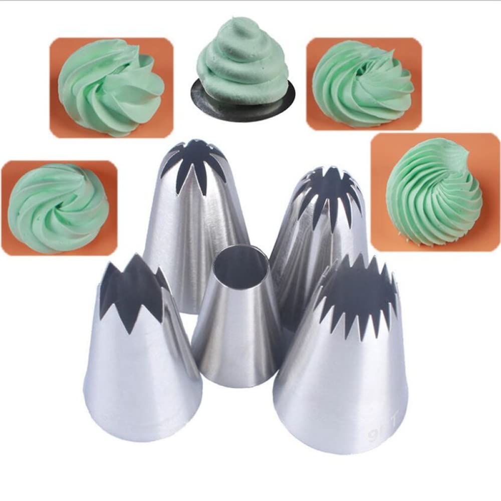 Juego de puntas para decoración de pasteles y crema, herramientas de repostería, boquillas de acero para glaseado, cabeza de magdalena, decoración de postres, juego de puntas de decoración