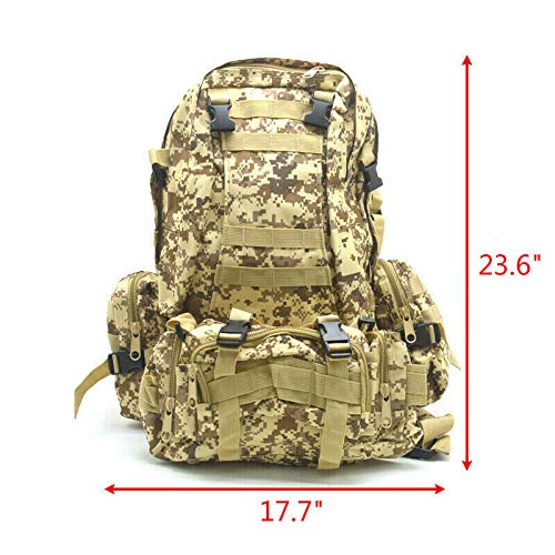 Mochila táctica de camping 55L camo desierto miniatura 4