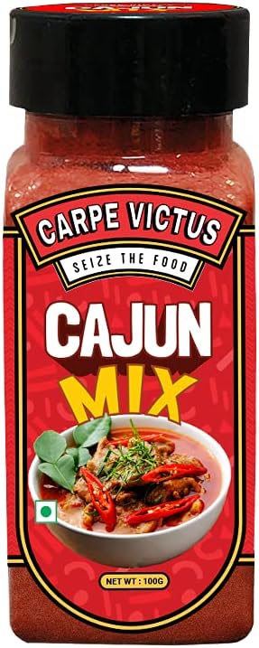 Carpe Victus Cajun Spice Mix, Louisiana Cajun Seasoning Powder, Ready to Use for Sprinkling on Food, Wraps, Tacos, Use for Dips, Mayonnaise, Multipurpose Masala for Cooking & Seasonings, 100gms