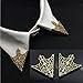 2Pair Brooches Accessories Palace Retro Hollow Pattern Shirt Collar Brooch Buckle Angle Triangle