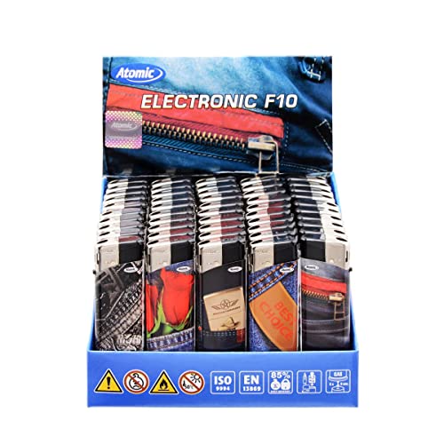 Atomic Feuerzeuge Atomic Elektronik F10 Motiv Jeans