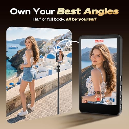 Image of Synco XView Selfie Monitor Screen for iPhone 7-16 Series, Secure Private Wireless P2P, 4K /1080p Magnetic Back Camera Vlog Monitor with 164FT Range for YouTube TikTok (Matte Black)