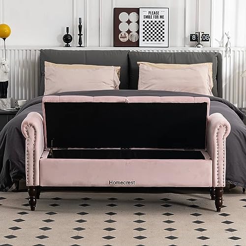Image of Cleobury Storage Couch Bench Ottoman Bench 2 Seater Sofa Settee for livingroom badroom Office (Pink)