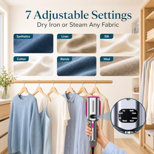 NSYNSY Travel Steamer & Iron for Clothes, Portable Design, 1200W, 7 Modes - image 6