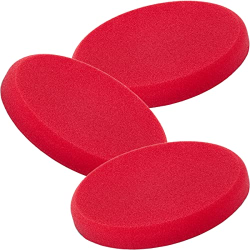 detailmate Polierpad Bundle - 3X POLYTOP Polierschwamm für Poliermaschine Cutting Pad rot 160 x 20 mm - Auto Politur Pad Set