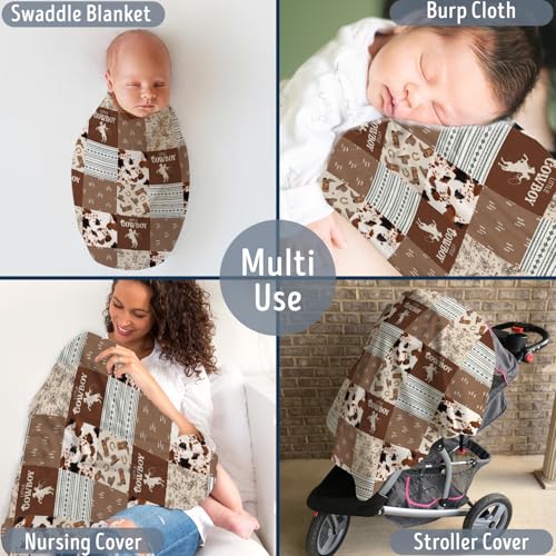 Image of Western Blanket, Western Decor for Nursery Room, Baby Blankets for Boys Girls, Cowboy Baby Blankets, Western Baby Stuff, Soft Warm Lightweight Nursery Bed Blanket for Newborn Toddlers (04, 30x40 in)