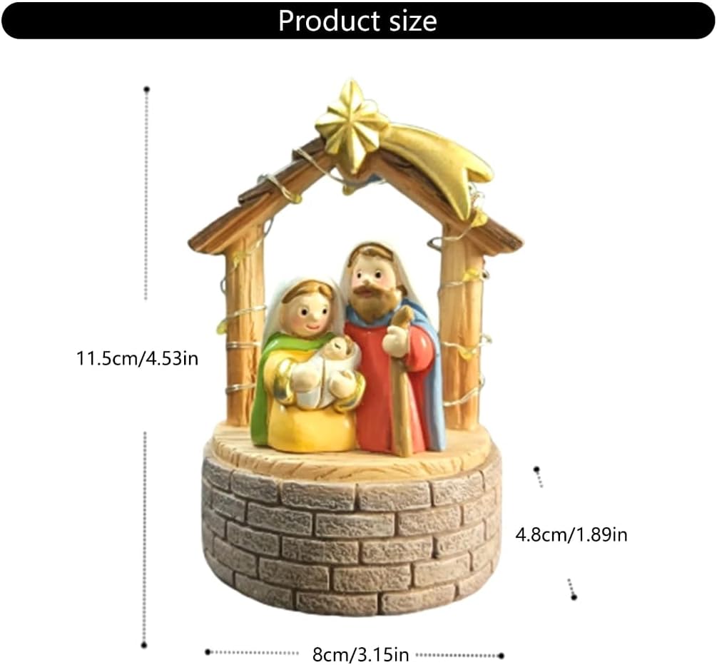 Christmas Nativity Figurines Holy Family Figure with Donkeys Nativity Figure