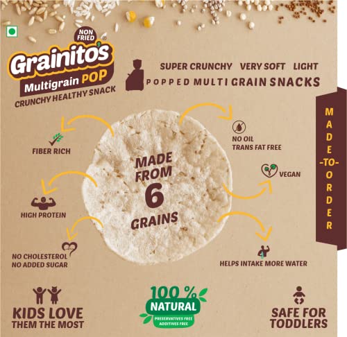 Image of Grainitos Healthy Multigrain Papad, Not Baked Not Fried - its POPPED (54g x 2) (Mix Masala - Indias Favorite Taste)