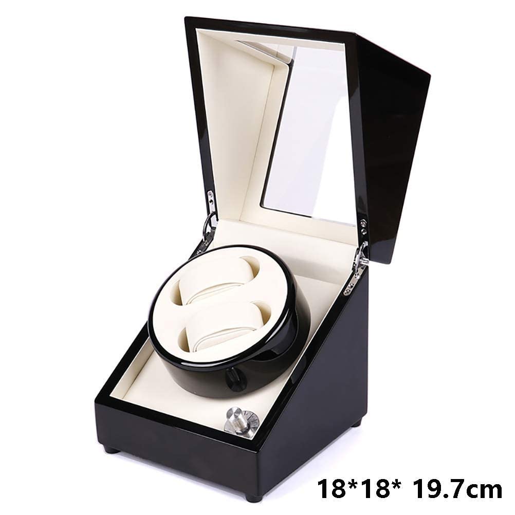 OUZVI Automatic Double Watch Winder 5 Rotation Mode Setting with Super Motor Facade and Soft Flexible Watch Cushions Automatic Watch Winder