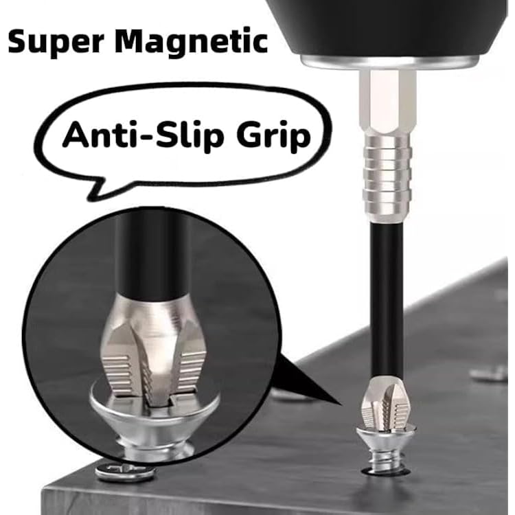 27PCS Magnetic Screwdriver Bits, Slide Each Drill Bit, High-Performance Magnetic Drill Bit Set with Anti-Slip Kit for Home Improvement, Upgrade Strong Magnetic Durability Screwdriver Drill Bit Set