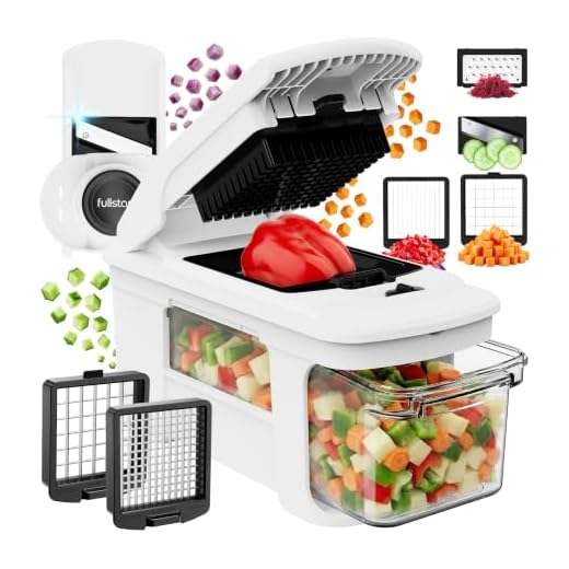 Fullstar All-in-1 Vegetable Chopper, Mandoline Slicer & Cheese Grater | Multi Blade French Fry Cutter & Veggie Dicer | Includes Bonus Handheld Spiralizer & Kitchen Gadgets