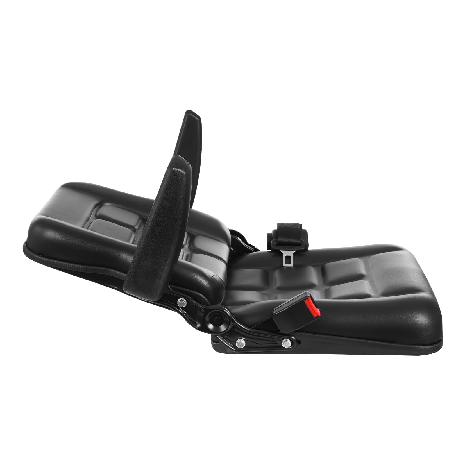 Seggiolino universale per carrello elevatore, sedile trattore con cintura di sicurezza, sedile regolabile in pelle di PVC, sedile del carrello elevatore fino a 100 kg, sedile