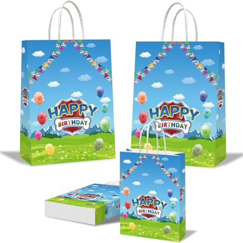 HKAHDID 20Pcs Cartoon Dog Birthday Decorations Cartoon Puppy Birthday Party Favors Gift Bags for Boys and Girls Party Theme Supplies