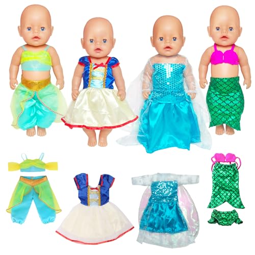 Kleidung Outfits für 12-18 Zoll Baby Puppen, 4 Prinzessin Kostüm Baby...