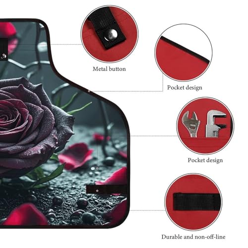 Delantal de trabajo ajustable con 9 bolsillos negro miniatura 3