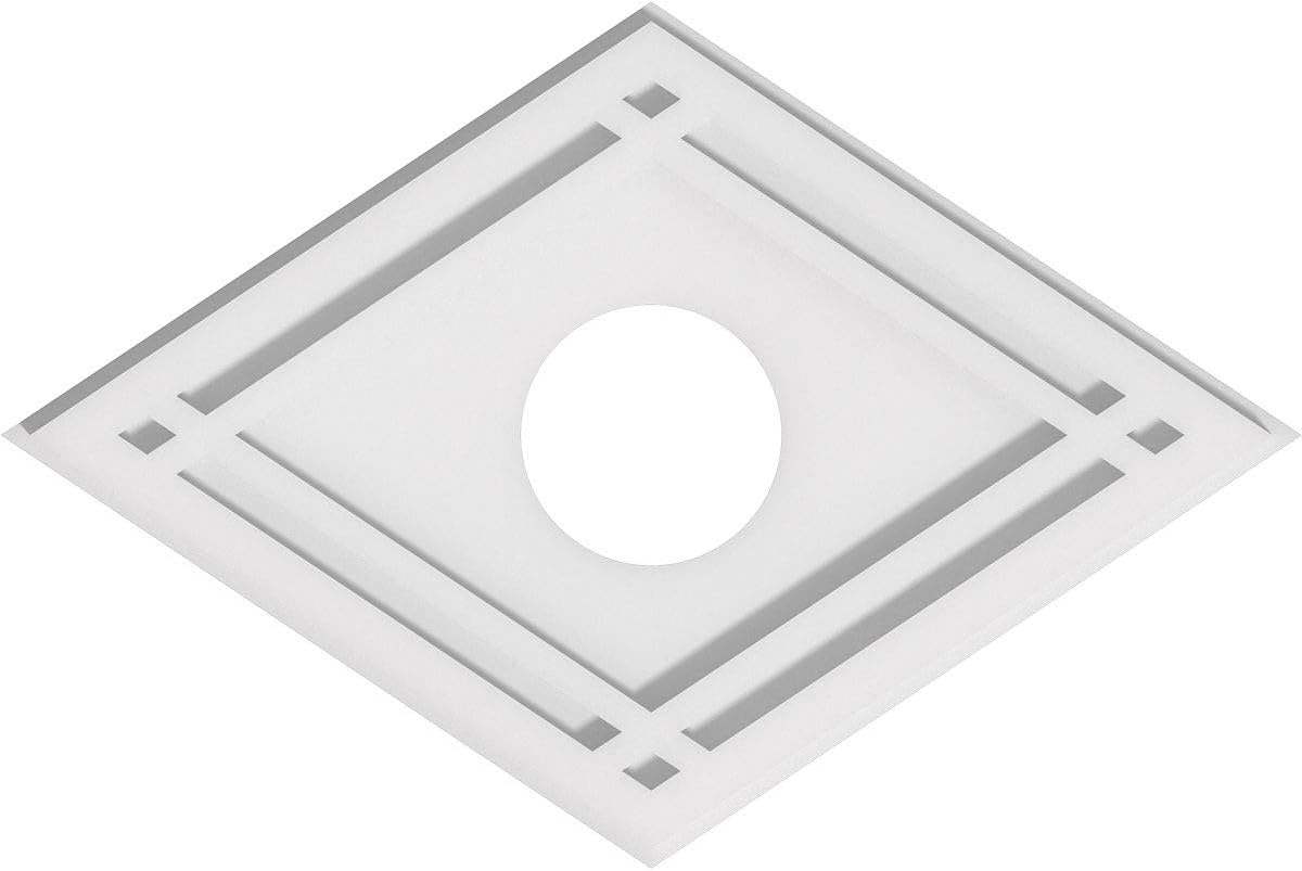 Ekena Millwork CMP20X13DD-04000 Diamond Architectural Grade PVC Contemporary Urethane Ceiling Medallions 20"W x 13 3/8"H x 4"ID x 7"C x 1"P