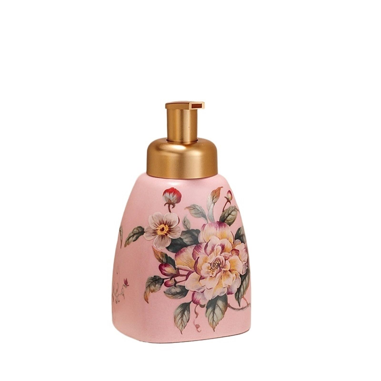 Dozownik mydła Dozownik mydła w pianie 580 ml z pompką. Ceramiczne butelki na płyn, idealne do kuchni i łazienki. Dekoracyjne. Dozownik z pompką do balsamu(Pink)