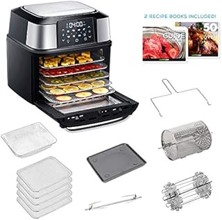 GoWISE USA 17-Quart Air Fryer & Food Dehydrator - 5 Drying Trays plus 6 Additional Accessories - Perfect for Drying Beef Jerky, Herbs, Fruit, Vegetables, Dog Treats